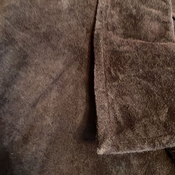 NEW Women's Chocolate Brown Suede Button Front Shirt - XL - Picture 6 of 10